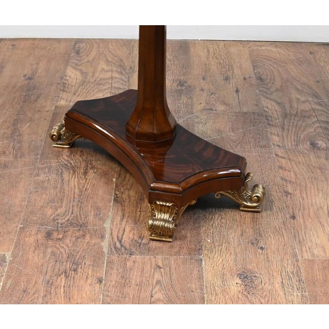 2000 - 2009 Regency Side Table in Mahogany and Brass For Sale - Image 5 of 9