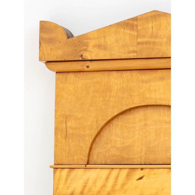 Biedermeier Style Maple Wall Mirror, with architectural crest. Mirror plate: 14.75" H x 9.5" W; frame: 32.25" H x 16.25" W...