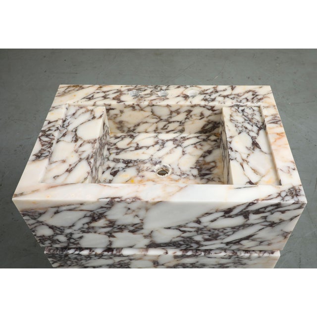 2020s Calacatta Viola Marble Vanity With Drawers & Integrated Sink For Sale - Image 5 of 15