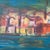 1970’s abstract expressionist cityscape painting on canvas. Measures 16x12 / 20x16 framed. Check out my shop Robins Egg...