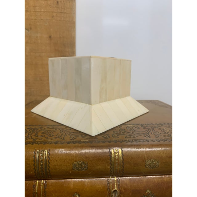 Brutalist Vintage 1970s Brutalist Style Tessellated Bone Candle Holder in the Manner of Enrique Garcel For Sale - Image 3 of 4