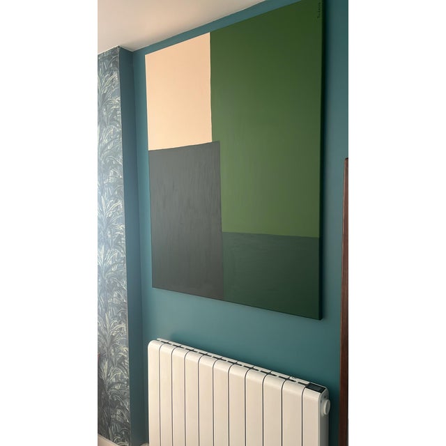 Bodasca, Minimalist Abstract Green Composition, 2026, Acrylic on Canvas For Sale - Image 13 of 15