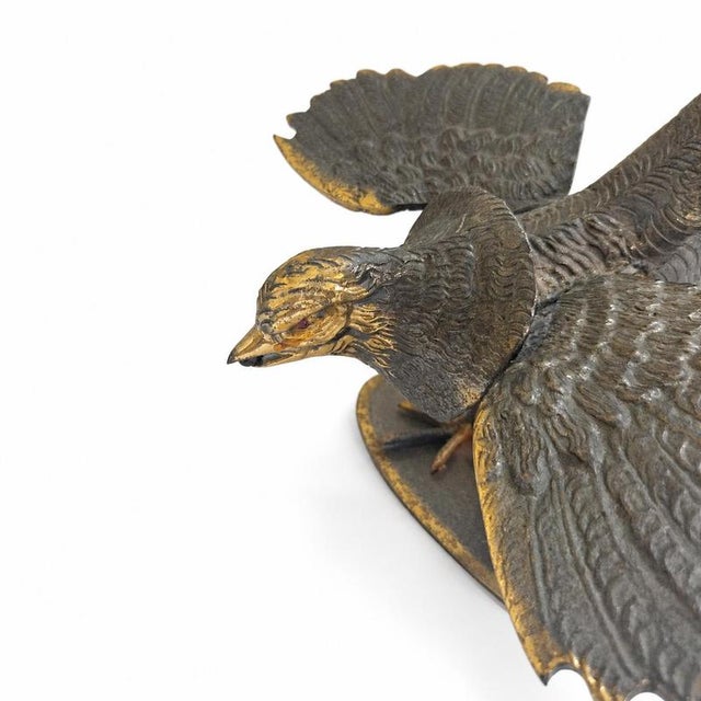 Beige Bronze Pheasant Sculptures, 1950s, Set of 2 For Sale - Image 8 of 9