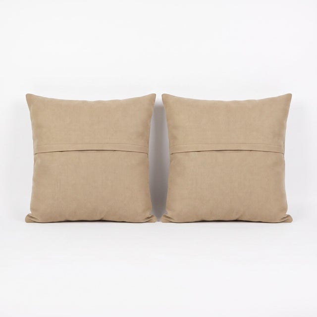 Turkish Oushak Kilim Pillow Cover 20'' X 20'' - Set of Two For Sale - Image 4 of 4