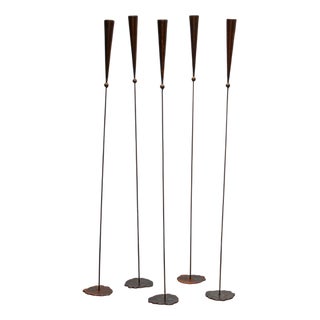 Copper Candleholders by Pieter Spruyt, Holland, 1980s, Set of 5 For Sale