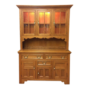 Vintage Oak Hutch, China Cabinet, Pennsylvania House Furniture
