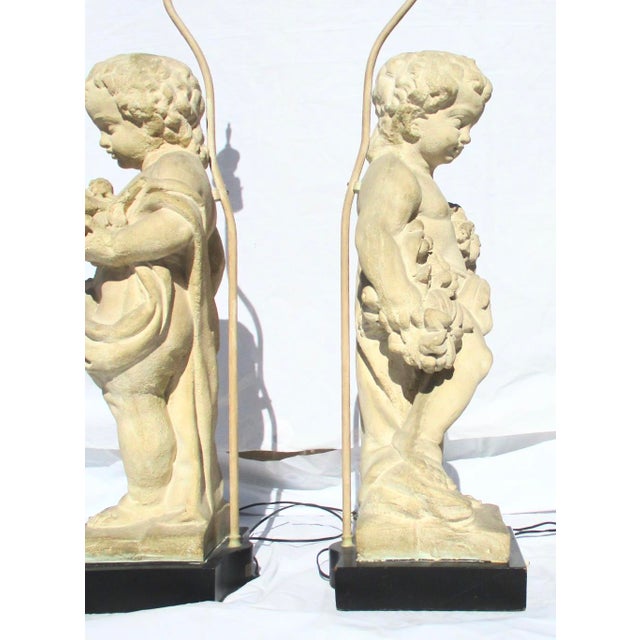 Allegorical Seasons Figural Sculpture Table Lamps - A Pair of 2 For Sale - Image 10 of 17