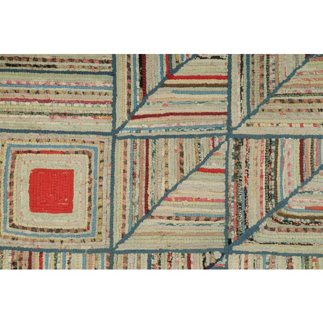 Traditional Antique Hooked Rug With Polychromatic Geometric Patterns From Rug & Kilim For Sale - Image 3 of 8