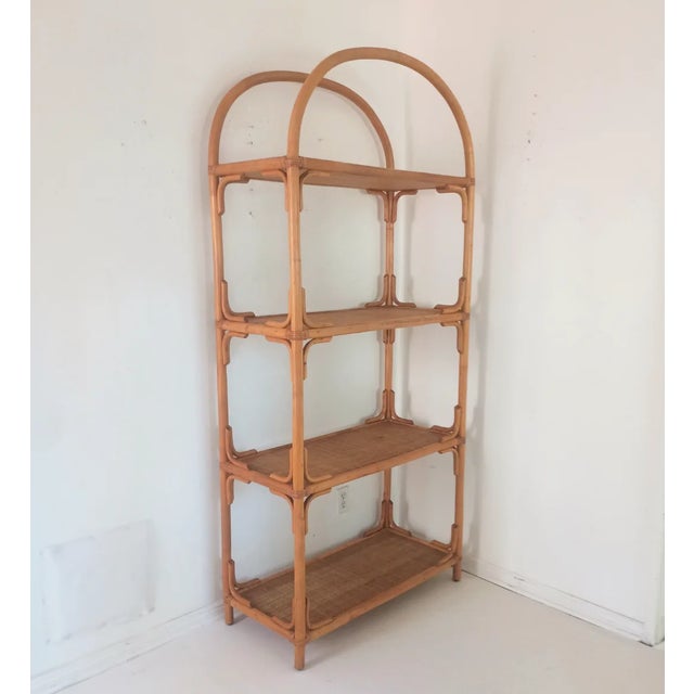 This beautiful bookshelf is from the 60s - 70s. It is all hand built with bamboo and grass surface on each shelves. With...
