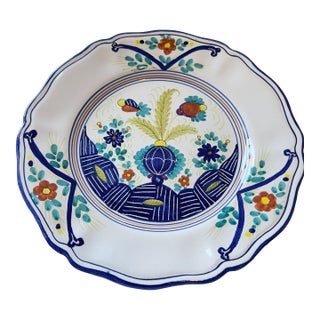Vintage Italian Garofano Faenza 11" Majolica Dinner Plate For Sale