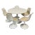 Mid-Century Modern Eero Saarinen Style Tulip Round Dining Table and Chairs For Sale