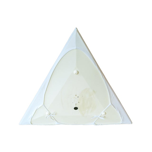 Sanka White Fabric Wall Light with Metal and Plastic by Takahama for Sirrah, 1970s For Sale - Image 13 of 15