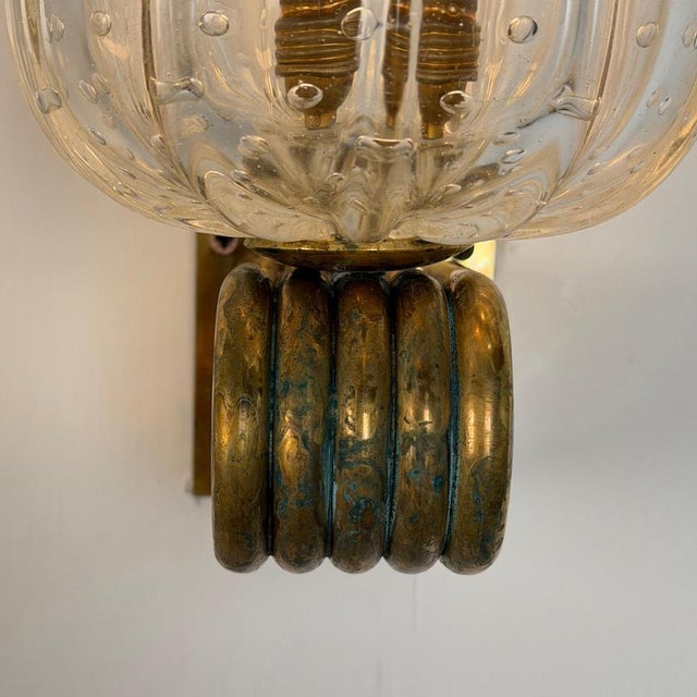Art Deco Tulip Glass Wall Sconces by Ercole Barovier, 1940s, Set of 3 For Sale - Image 13 of 18