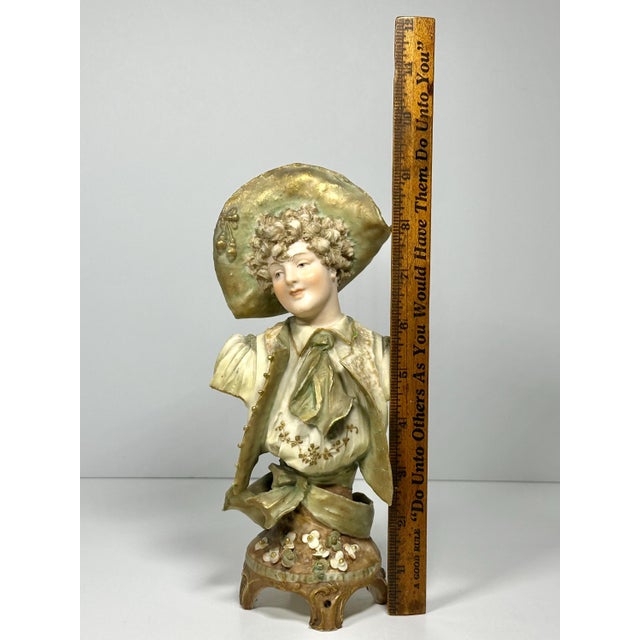 White Early 20th Century Ernst Wahliss Porcelain Maiden Bust: Turn-Teplitz Art Nouveau Decor For Sale - Image 8 of 10