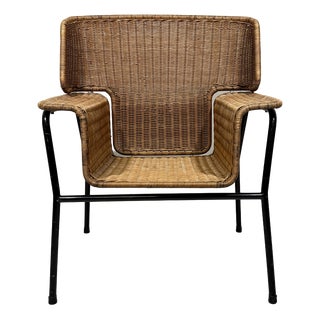 Rattan Chair by Wouter Fens for Gebr. Jonker, 1960s For Sale