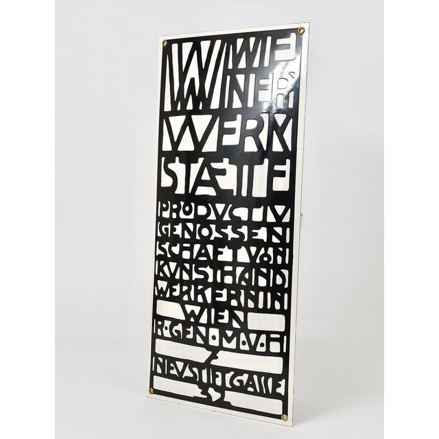 Art Nouveau Domed Enameled Advertising Sign from Wiener Werkstaette, Vienna, 1960s For Sale - Image 4 of 18