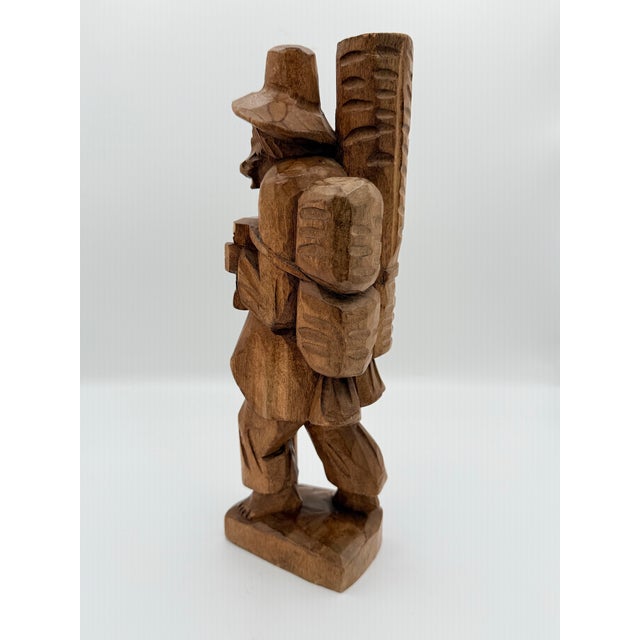 Vintage South American Hand-Carved Wood Traveler Folk Art Sculpture For Sale In Richmond - Image 6 of 7