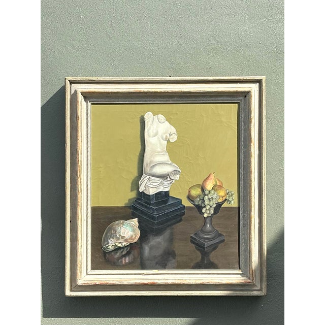 Vintage 1957 Original Still Life on Canvas For Sale - Image 12 of 12