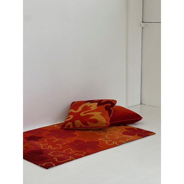 Rug and Cushion, 1970s, Set of 2 For Sale - Image 4 of 18