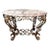 Antique Italian Painted Wrought Iron Marble Top Coffee Table For Sale