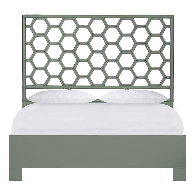 Honeycomb Platform Bed Queen, Evergreen For Sale