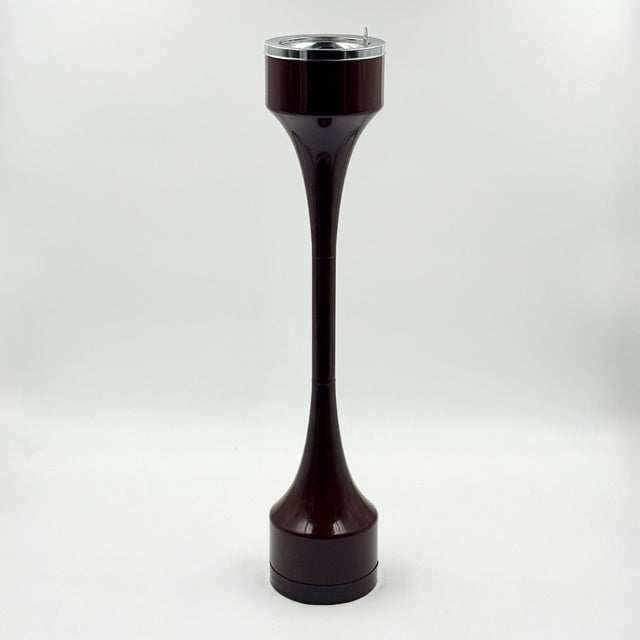 Plastic Italian Space Age Floor Ashtray in Chocolate Brown Plastic from Caimi, 1970s For Sale - Image 7 of 13