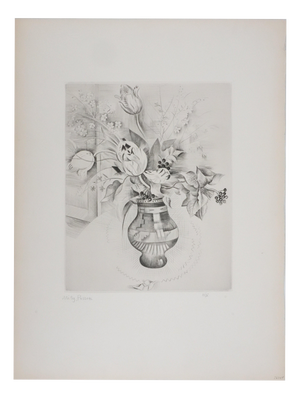 Mily Possoz, The Bouquet, Original Signed Engraving