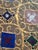 Textile Gold Lattice Cotton Suzani With Blue Diamond Motifs For Sale - Image 7 of 10