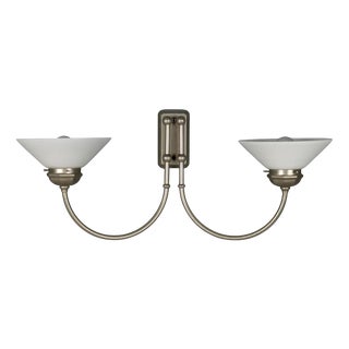 Vintage Metal Wall Light with Glass Diffusers, 1960s For Sale