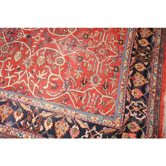 Persian Antique Zabihi Collection Jewel Toned Persian Bidjar Rug For Sale - Image 3 of 12