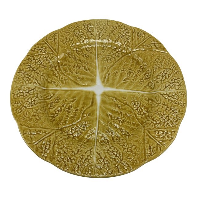Yellow Secla Cabbage Leaf Platter For Sale
