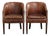 English Cognac Cowhide Leather Occasional Chairs, Set of 2 For Sale