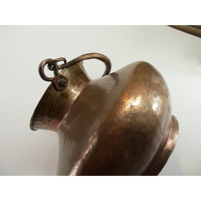 Late 19th Century Antique Hand Raised Solid Copper Hand Hammered Vessel For Sale - Image 6 of 10