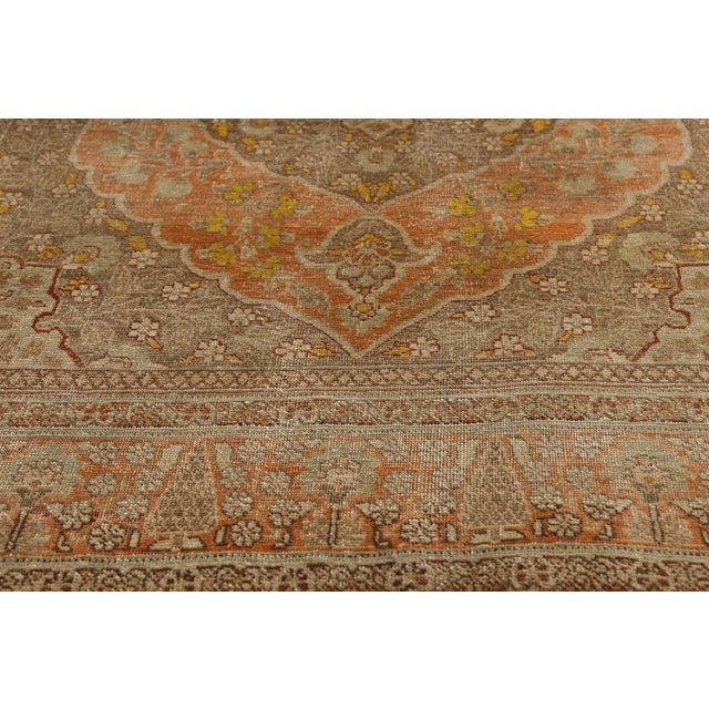 Early 20th Century Antique Persian Tabriz Rug, 04'00 X 04'10 For Sale - Image 5 of 10