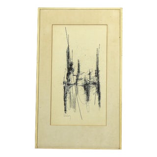 Abstract Composition, 1960s, China Ink on Paper, Framed For Sale