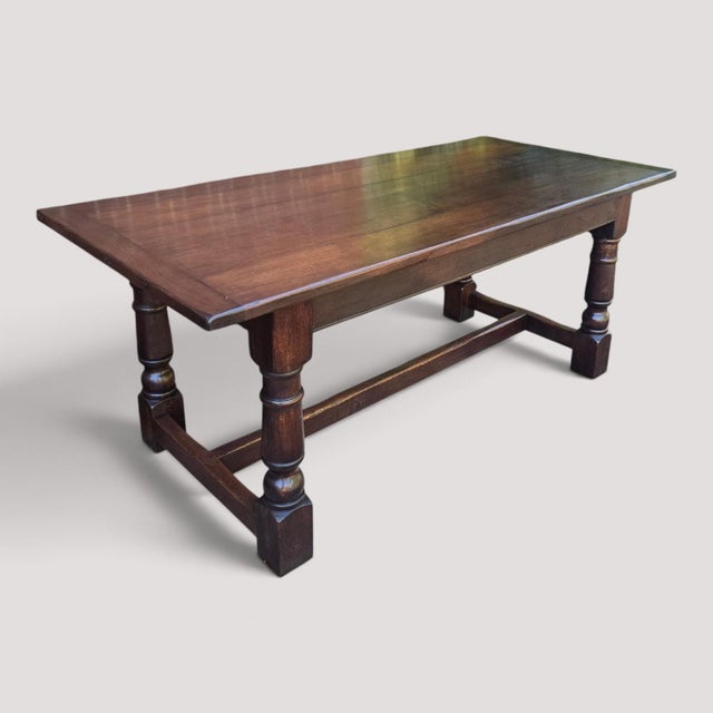 Vintage Farmhouse Kiitchen Refrectory Dining Table in Oak, 1920 For Sale - Image 18 of 18