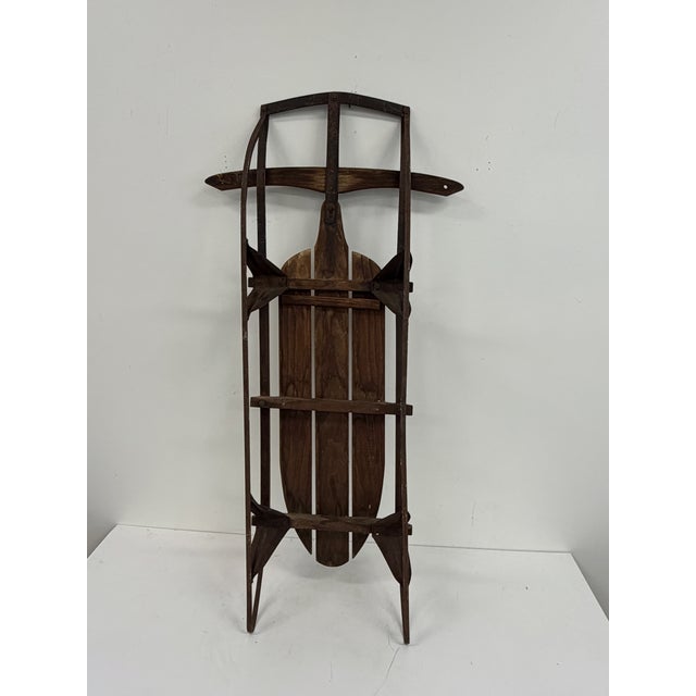 Vintage Wooden Flexible Flyer Style Sled For Sale - Image 9 of 16