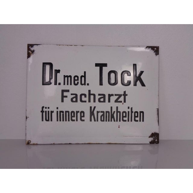 Curved Enameled Doctor's Office Sign, 1960s, Set of 2 For Sale - Image 13 of 18