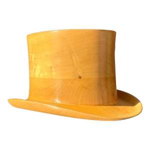 Vintage Boho Italian Carved Wood Top Hat