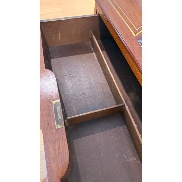 Early 20th Century Federal Revival Mahogany Drop Front Secretary Desk With Inlay For Sale - Image 14 of 17