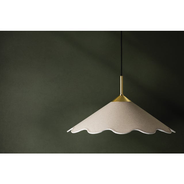 Brass Mitzi Sodsai 20 in. 1 Light Pendant in Aged Brass Finish For Sale - Image 8 of 10