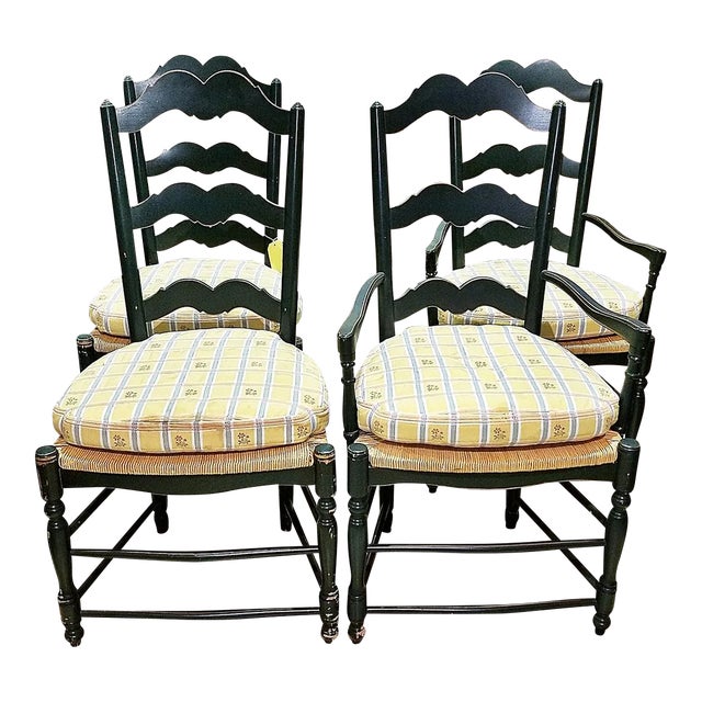 French County Shabby Painted Dining Chairs, Set of 2 For Sale