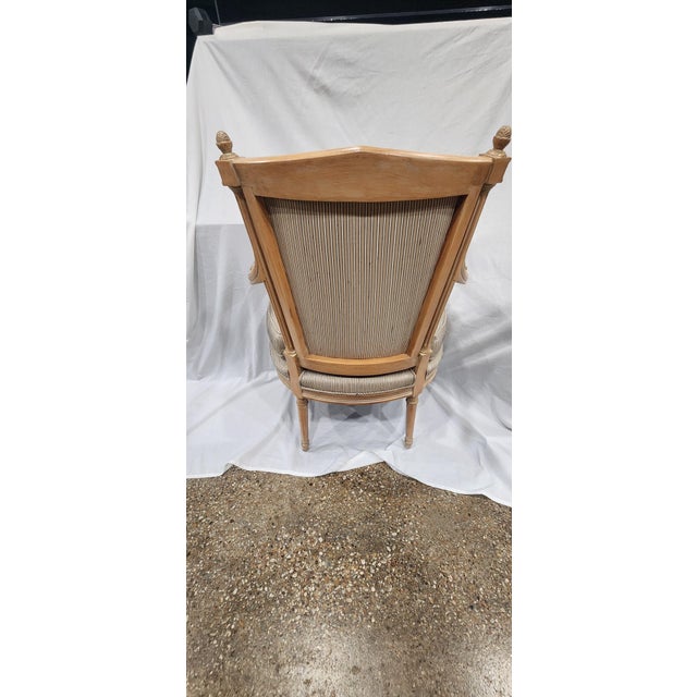 Wood 1980s French Louis XVI Directoire Fauteuil Armchairs – Neoclassical For Sale - Image 7 of 7