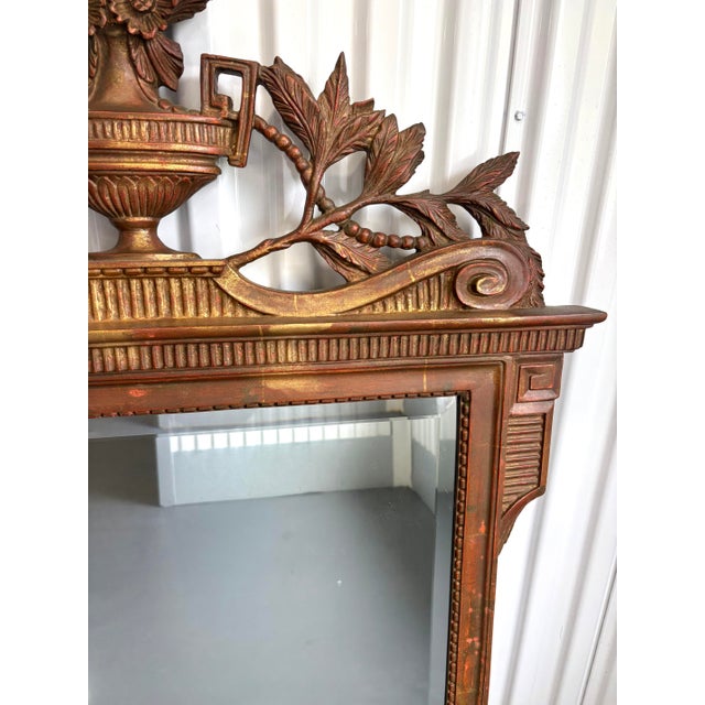French Louis XVI Floral Urn Wall Guilded Mirror For Sale In New York - Image 6 of 7