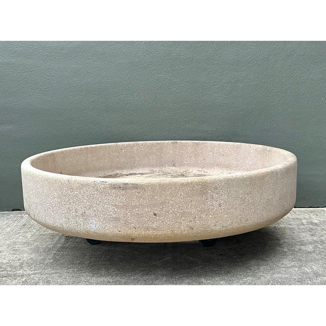 Vintage Monumental Stone Disc Garden Planter For Sale - Image 10 of 11