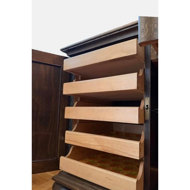 Brown Architectural Early Brutalist Art Deco Danish Writing Desk, Denmark, 1930s For Sale - Image 8 of 9