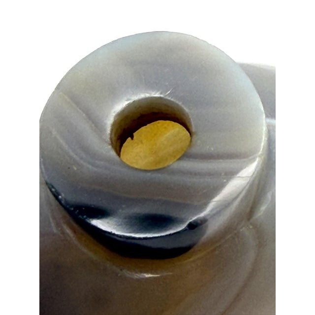 Vintage Well Hollowed Banded Agate Snuff Bottle For Sale - Image 13 of 14
