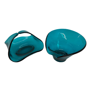 1950s Viking Bluenique Aqua Candy Dishes Set of 2