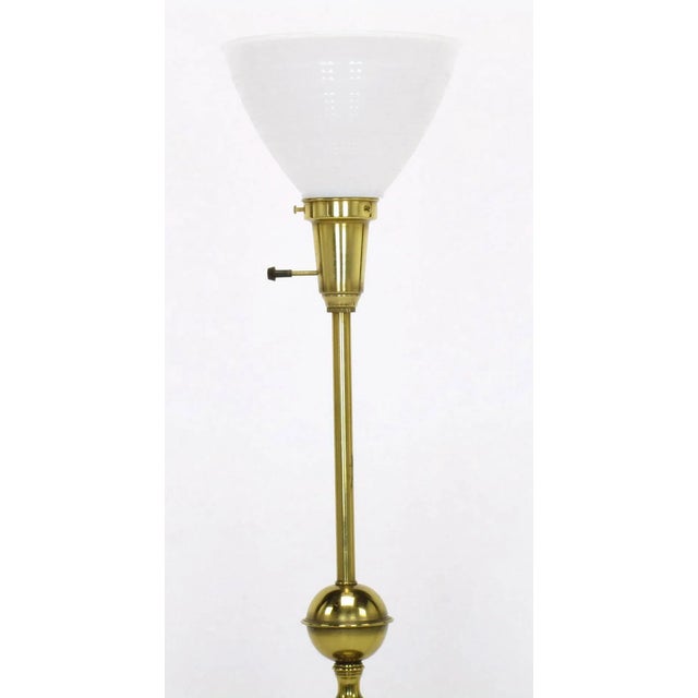 Stiffel Stiffel Crackle Glaze Ceramic and Brass Moorish Style Table Lamps - a Pair For Sale - Image 4 of 8