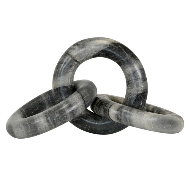 New special order item. Not vintage. Elevate your space with this charming gray marble chain link decor object—a playful...